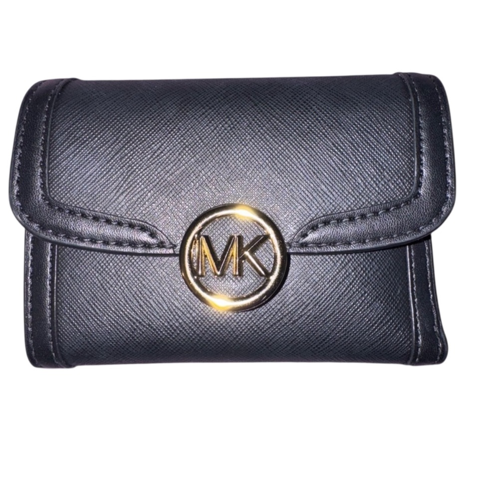 PRICE DROP Michael Kors Black Wallet with Gold Logo